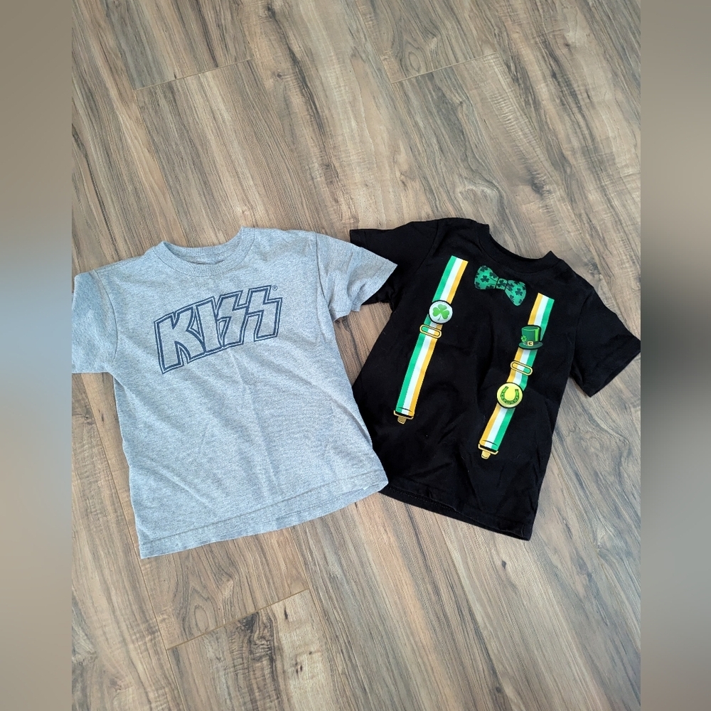 Kids Tshirt Bundle. 4/5T Shirt Bundle. Kiss And Irish Themed Kids T-shirts.